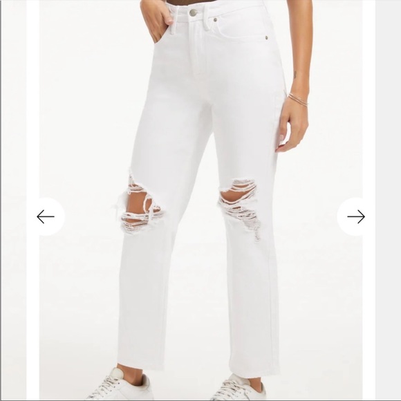 🆕 Good American white distressed denim jeans size 4/27 L4 - Picture 3 of 11